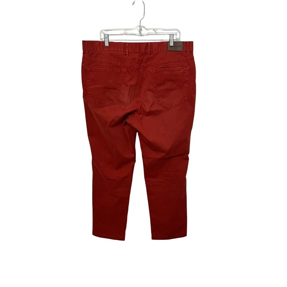 Bullock‎ & Jones Pants Mens 38/34 Red Noah-N Five Pocket Stretch Cotton Chinos